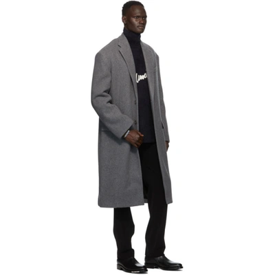 Shop Balenciaga Grey Wool Boxy Coat In 1300heathe