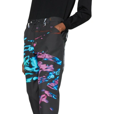 Shop Fumito Ganryu Black And Multicolor Kurta Trousers In Neon Paddle