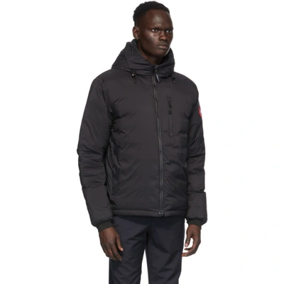 Shop Canada Goose Black Down Packable Lodge Hooded Jacket