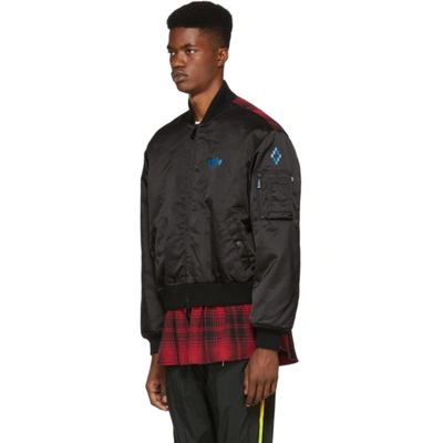 Shop Marcelo Burlon County Of Milan Black 'cupido' Bomber Jacket In Blackmulti