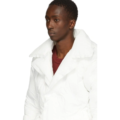Shop Maison Margiela White Recycled Nylon Glam Slam Puffer Coat In 101 Offwhit