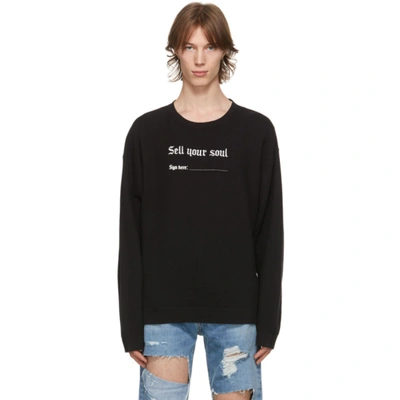 Shop R13 Black 'sell Your Soul' Sweatshirt