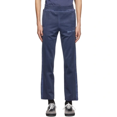 Shop Palm Angels Navy Garment-dyed Track Pants In Navy/navy