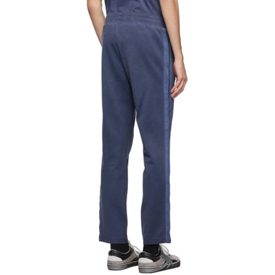 Shop Palm Angels Navy Garment-dyed Track Pants In Navy/navy