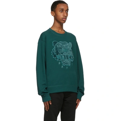 Kenzo Green Velvet Tiger Sweatshirt | ModeSens