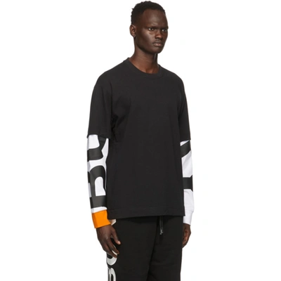 Shop Burberry Black Fernford Long Sleeve T-shirt In Black A1189