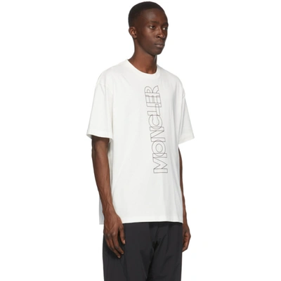 Shop Moncler Off-white Logo T-shirt In 034 White