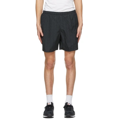 Shop Nike Black Run Logo Shorts In Black/white