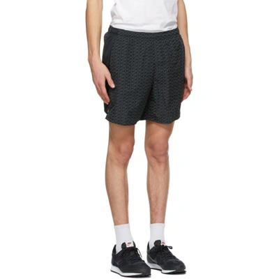 Shop Nike Black Run Logo Shorts In Black/white