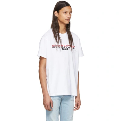 Shop Givenchy White Tufting Logo T-shirt In 100 White