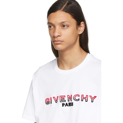 Shop Givenchy White Tufting Logo T-shirt In 100 White