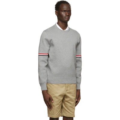Shop Thom Browne Grey Milano Rwb Stripe Sweater In 055 Light G