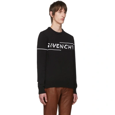 Shop Givenchy Black Logo Sweater In 004 Blk/wht