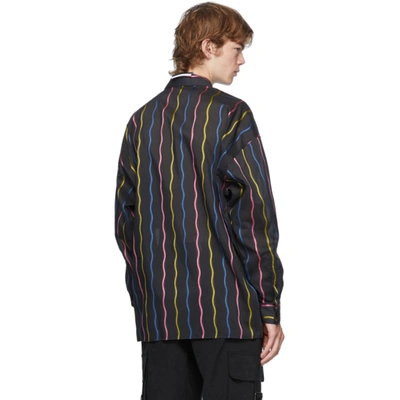Shop Moschino Black Stripe Fantasy Shirt In A1555 Blk