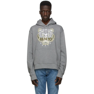 Shop Kenzo Grey Classic Tiger Hoodie In 95 Dove Gre