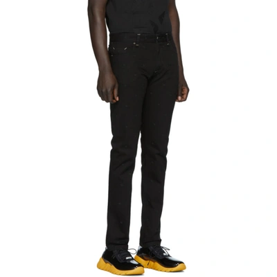 Shop Fendi Black Micro Ff Jeans In F0qa1 Black