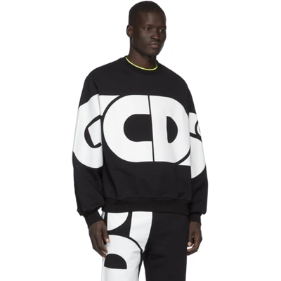 Shop Gcds Black Macro Round Logo Sweatshirt In 02 Black