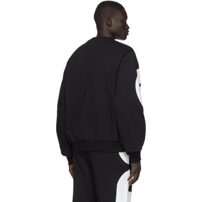 Shop Gcds Black Macro Round Logo Sweatshirt In 02 Black