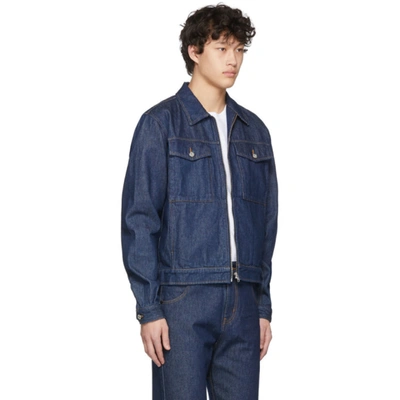 Shop Random Identities Blue Denim Jacket In Rinsed