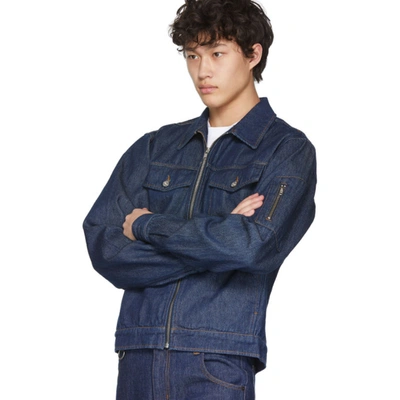 Shop Random Identities Blue Denim Jacket In Rinsed