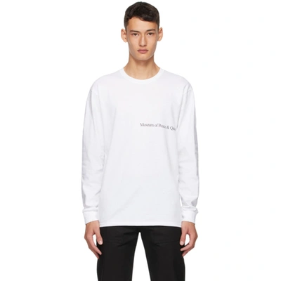 Shop Museum Of Peace And Quiet White 'mopq' Long Sleeve T-shirt