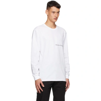 Shop Museum Of Peace And Quiet White 'mopq' Long Sleeve T-shirt