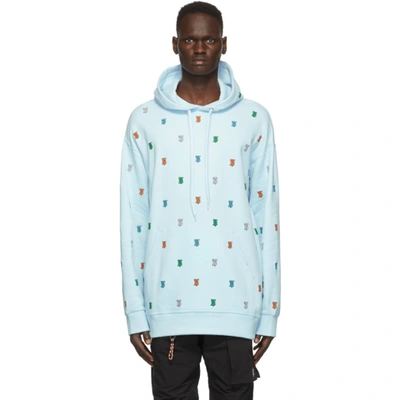 Shop Burberry Blue Kreptston Hoodie In Blue A1397