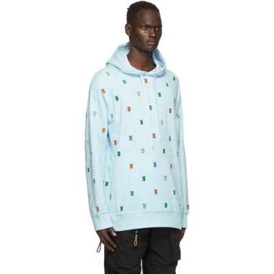 Shop Burberry Blue Kreptston Hoodie In Blue A1397