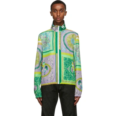 Shop Versace Multicolor Barocco Mosaic Track Jacket In 5l000 Lilac