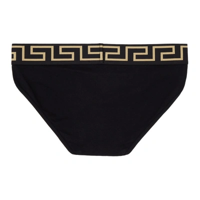Shop Versace Underwear Two-pack Black Medusa Briefs In A80g Black