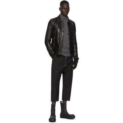 Shop Rick Owens Black Cropped Bela Trousers In 09 Black