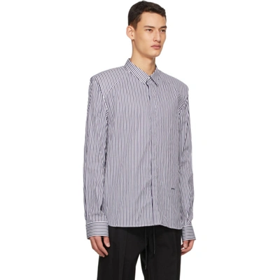 Shop Juunj Navy & White Poplin Stripe Shirt