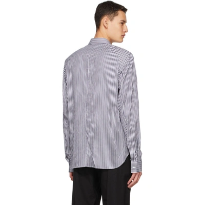 Shop Juunj Navy & White Poplin Stripe Shirt