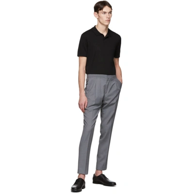 Shop Z Zegna Grey Wool Drawstring Trousers