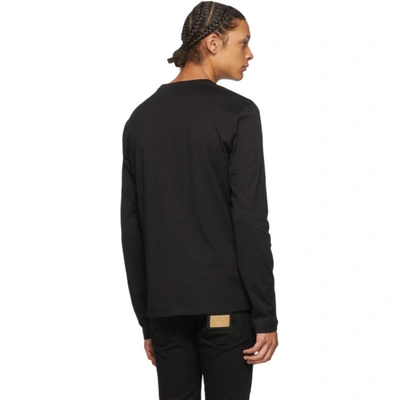 Shop Versace Black Medusa Logo Long Sleeve T-shirt In A008 Black