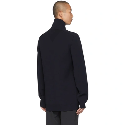 Shop Bottega Veneta Navy Scuba Double Sweater In 4162 Navy