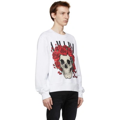 Shop Amiri White Grateful Dead Skull Crew Sweatshirt