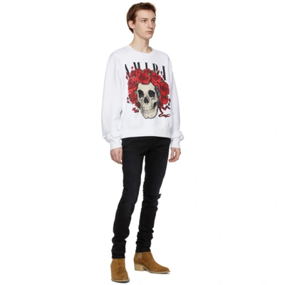 Shop Amiri White Grateful Dead Skull Crew Sweatshirt