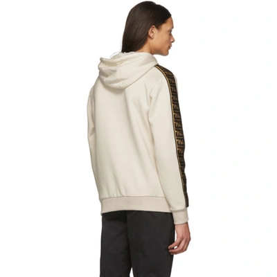 Shop Fendi Off-white 'forever ' Tape Hoodie In F0qu7 Ghiac