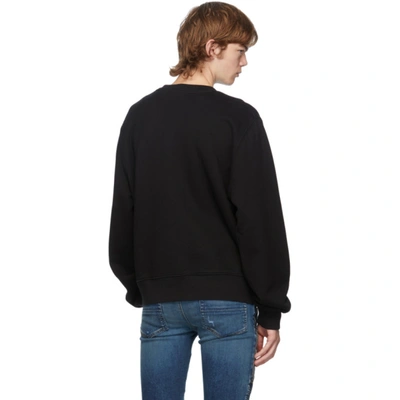 Shop Amiri Black Falcon Crewneck Sweatshirt