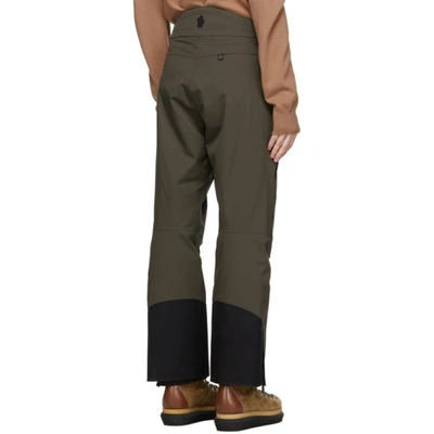 Shop Moncler Khaki Ski Trousers In 833 Green