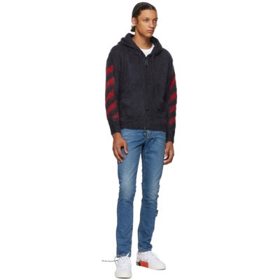 Shop Off-white Blue Diag Slim Jeans