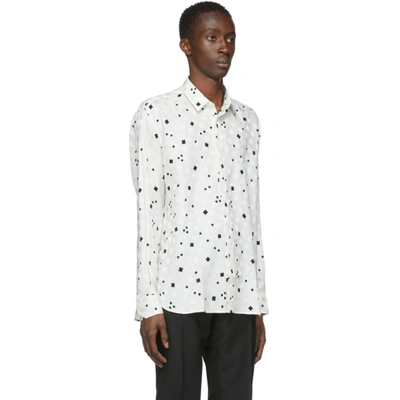 Shop Saint Laurent Off-white Silk Brilliant Shirt In 9787 Craie