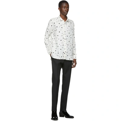 Shop Saint Laurent Off-white Silk Brilliant Shirt In 9787 Craie