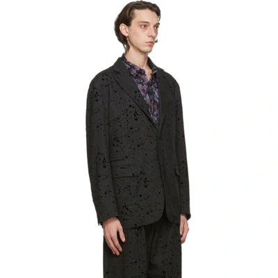 Shop Engineered Garments Grey Splatter Lawrence Jacket In Cm004 Charc