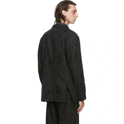 Shop Engineered Garments Grey Splatter Lawrence Jacket In Cm004 Charc