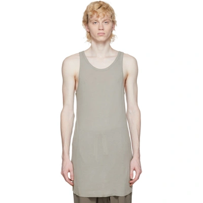 Shop Boris Bidjan Saberi Grey Cotton Tank Top In Light Grey