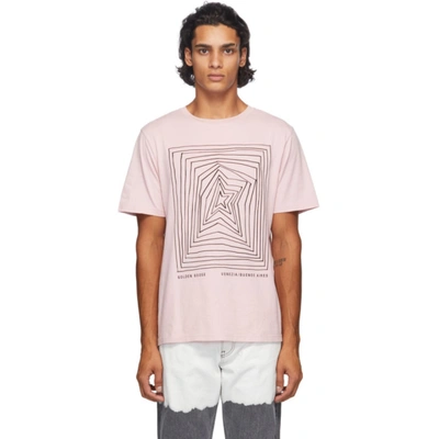 Shop Golden Goose Pink Graphic T-shirt In 25532 Pink