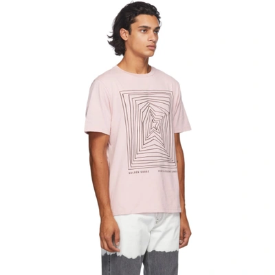 Shop Golden Goose Pink Graphic T-shirt In 25532 Pink
