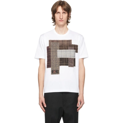 Shop Junya Watanabe White And Red Cotton Patchwork T-shirt In 2 White Red